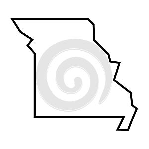 Missouri black outline map. State of USA