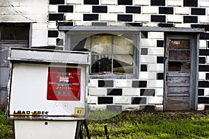 Missouri, United States -circa June 2016 - old abandoned gas station on route 66