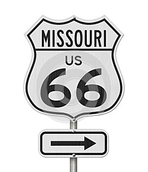 Missouri US route 66 road trip USA highway road sign