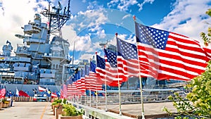 Missouri Warship memorial flags