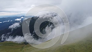 Mist covered mountains