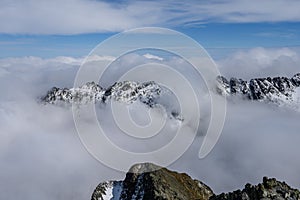 Mist covered mountains