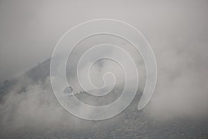 Mist and low cloud around mountains