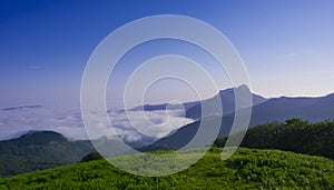 Mist and mountains in the natural park