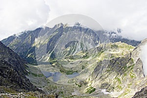 Mist over mountain peaks