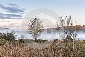 Mist Rising from an Autumn River - Ontario, Canada