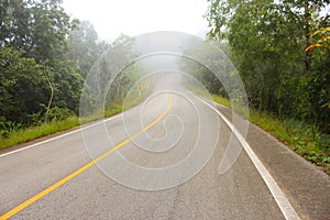Mist on Road at morning time
