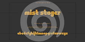 Mist Stager modern alphabet fonts. Typography technology vector illustration