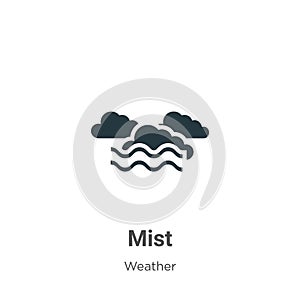 Mist vector icon on white background. Flat vector mist icon symbol sign from modern weather collection for mobile concept and web