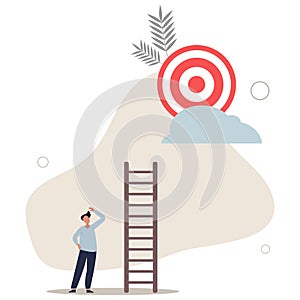 Mistake and error causing business problem and missing goal, disappointment or mission fail, hopeless on unreachable target photo