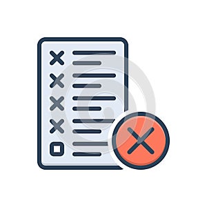Color illustration icon for Mistake, error and message