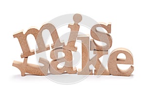 MISTAKE Wood Letters