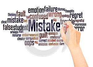 Mistake word cloud hand writing concept