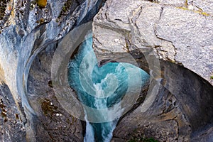 Mistaya canyon on Icefields Parkway in Banff National Park, Alberta, Rocky Mountains Canada