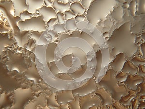 The misted glass with droplets of water on it