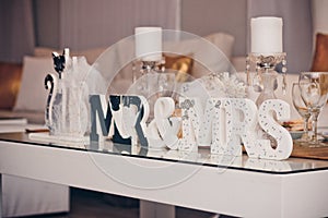 Mister and Miss wedding decoration party black and white