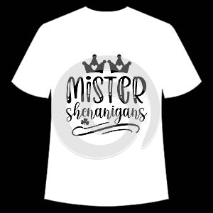 Mister shenanigans shirt print template, typography design