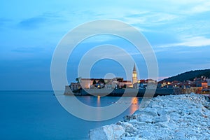 Mistery Evening in Old Town of Budva. Montenegro, Balkans, Europe.