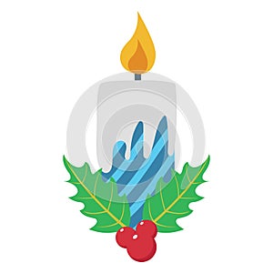 Mistletoe Candle Vector icon which can be easily modified or edit