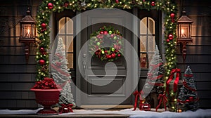 mistletoe holiday front door