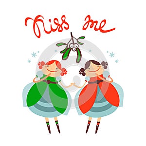 Mistletoe two girls