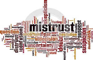 Mistrust word cloud photo