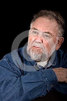 Mistrusting old man portrait