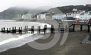 Misty Aberystwyth Coastal Landscape