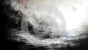 Misty Abstract Landscape With Layered Monochrome Texture