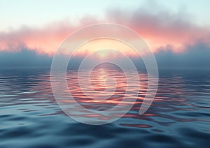 Misty Dawn Over Tranquil Waters photo