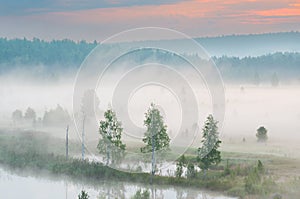 Misty dawn on the river