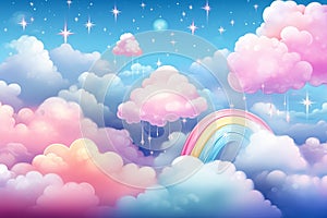 Misty Dreams: A Heavenly View of Cute Pastels and Golden Gates A
