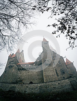 Misty gothic castle