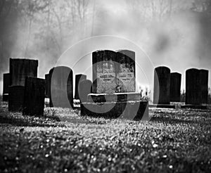 Misty graveyard photo