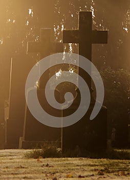 Misty Graveyard at Halloween