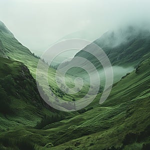 Misty Green Valley Landscape photo