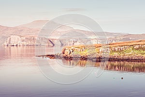 Misty island - Isle of Skye covered in morning mist