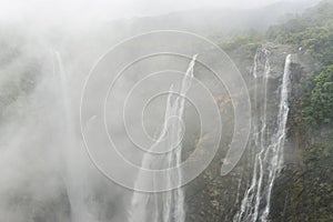 Misty Jog waterfalls in Karnataka in south of India