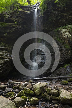 Misty long exposure of Blackledge Falls in Glastonbury, Connecticut