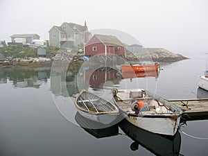 Misty Morning Boats at Peggy's Cove