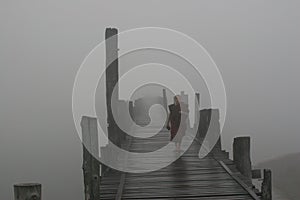 Misty morning bridge