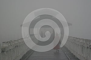 Misty morning bridge