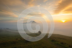 Misty morning in Central Bohemian Highlands, Czech Republic