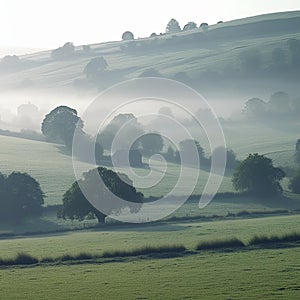 Misty Morning Hillscape