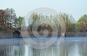 Misty morning on a Jeskovo lake