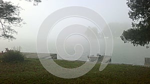 Misty morning on the lake