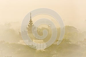 Misty morning in Mandalay - Myanmar (Burma)