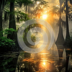 Misty Morning Okefenokee Swamp