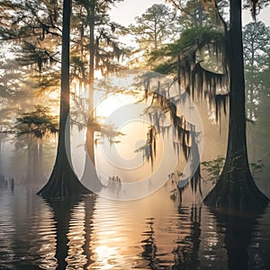 Misty Morning Okefenokee Swamp