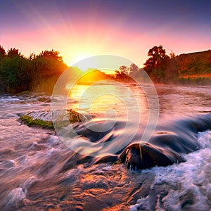 Misty morning on a river